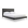 Whiteline Modern Living Liz Queen Bed In Fully Upholstered Dark Gray - Angled