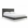 Whiteline Modern Living Liz Queen Bed In Fully Upholstered Dark Gray - Angled - Whiteline Modern Living Liz Queen Bed In Fully Upholstered Dark Gray - Angled