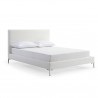 Whiteline Modern Living Liz Queen Bed In Fully Upholstered White - Angled