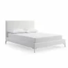 Whiteline Modern Living Liz Queen Bed In Fully Upholstered White - Angled - Whiteline Modern Living Liz Queen Bed In Fully Upholstered White - Angled