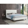 Whiteline Modern Living Hollywood Queen Bed In Fully Upholstered White Faux Leather And Wood Grain Cold Rolled Steel Legs - Lifestyle Closer