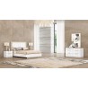 Whiteline Modern Living Daisy Bed Queen In High Gloss White Frame With Back of Headboard in Matte Taupe Lacquer - Lifestyle 3