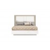 Whiteline Modern Living Daisy Bed Queen In High Gloss White Frame With Back of Headboard in Matte Taupe Lacquer - Front