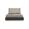 Whiteline Modern Living Pino Bed Queen In High Gloss Dark Grey Angley And Stainless Steel Legs - Front