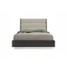 Whiteline Modern Living Pino Bed Queen In High Gloss Dark Grey Angley And Stainless Steel Legs - Front - Whiteline Modern Living Pino Bed Queen In High Gloss Dark Grey Angley And Stainless Steel Legs - Front
