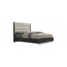 Whiteline Modern Living Pino Bed Queen In High Gloss Dark Grey Angley And Stainless Steel Legs - Angled
