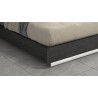 Whiteline Modern Living Pino Bed Queen In High Gloss Dark Grey Angley And Stainless Steel Legs - Edge Close-up