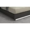 Whiteline Modern Living Pino Bed Queen In High Gloss Dark Grey Angley And Stainless Steel Legs - Edge Close-up - Whiteline Modern Living Pino Bed Queen In High Gloss Dark Grey Angley And Stainless Steel Legs - Edge Close-up