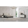 Whiteline Modern Living Pino Bed Queen In High Gloss Dark Grey Angley And Stainless Steel Legs - Lifestyle