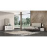 Whiteline Modern Living Berlin Bed Queen In High Gloss Chestnut Grey And Black Metal Base - Lifestyle 2