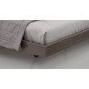 Whiteline Modern Living Berlin Bed Queen In High Gloss Chestnut Grey And Black Metal Base - Edge Close-up