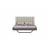 Whiteline Modern Living Berlin Bed Queen In High Gloss Chestnut Grey And Black Metal Base - Front