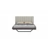 Whiteline Modern Living Berlin Bed Queen In High Gloss Chestnut Grey And Black Metal Base - Front - Whiteline Modern Living Berlin Bed Queen In High Gloss Chestnut Grey And Black Metal Base - Front
