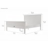 Nova Solo Halifax Queen Size Bed - White - Dimension