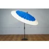 Shade Trends The Breeze Oversized Wind Vent Umbrella - Pacific Blue and White - Angled - Shade Trends The Breeze Oversized Wind Vent Umbrella - Pacific Blue and White - Angled