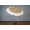 Shade Trends The Breeze Oversized Wind Vent Umbrella - Heather Beige and White - Angled View