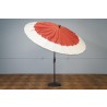 Shade Trends The Breeze Oversized Wind Vent Umbrella - Paprika and White Angled View