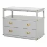 Bradley Nightstand in Dove Gray - Angled - Bradley Nightstand in Dove Gray - Angled