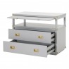 Bradley Nightstand in Dove Gray - Angled with Opened Drawer