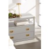 Bradley Nightstand in Dove Gray - Angled Closer View