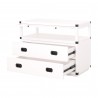 Bradley Nightstand in White Black - Angled with Opened Drawer