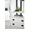 Bradley Nightstand in White Black - Front Lifestyle 2 - Bradley Nightstand in White Black - Front Lifestyle 2