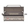 Bull BBQ 38" Brahma Drop In Grill w/light LP/NG - 5 Burner - Front and Opened