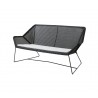 Cane-Line Breeze 2-Seater Black Sofa with Cushion Dark Grey