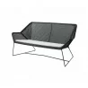 Cane-Line Breeze 2-Seater Black Sofa with Cushion Dark Grey - Cane-Line Breeze 2-Seater Black Sofa with Cushion Dark Grey