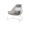 Cane-Line-Breeze-Highback-Chair White Grey Taupe Cushion