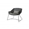 Cane-Line Breeze Lounge Chair - black with grey cushion  