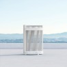 Azzurro Living Brighton Side Table With Matte White Aluminum Frame And Pearl Grey All-Weather Rope Honed Carrara Marble - Lifestyle