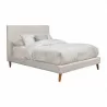 Britney Standard King Upholstered Platform Bed in Light Grey Linen - Angled 1 - Britney Standard King Upholstered Platform Bed in Light Grey Linen - Angled 1
