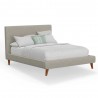 Britney Standard King Upholstered Platform Bed in Light Grey Linen - Angled 2