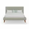 Britney Standard King Upholstered Platform Bed in Light Grey Linen - Front - Britney Standard King Upholstered Platform Bed in Light Grey Linen - Front