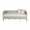 Britney Twin Day Bed in Light Grey Linen - Front - Britney Twin Day Bed in Light Grey Linen - Front
