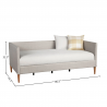 Britney Twin Day Bed in Light Grey Linen - Bed Dimension
