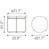 Zuo Modern Bronson Side Table Bronze - Seat Dimension