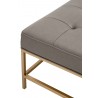 Brule Upholstered Coffee Table - Ore Gray Synthetic Brushed Brass - Edge Top Angled