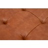 Brule Upholstered Coffee Table - Whiskey Brown Brushed Brass - Table Cushion Close-up