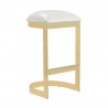 Manhattan Comfort Aura 28.54 in. White and Polished Brass Stainless Steel Bar Stool Side