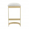 Manhattan Comfort Aura 28.54 in. White and Polished Brass Stainless Steel Bar Stool Back