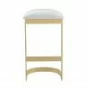 Manhattan Comfort Aura 28.54 in. White and Polished Brass Stainless Steel Bar Stool Back - Manhattan Comfort Aura 28.54 in. White and Polished Brass Stainless Steel Bar Stool Back