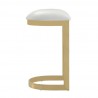Manhattan Comfort Aura 28.54 in. White and Polished Brass Stainless Steel Bar Stool Side