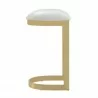 Manhattan Comfort Aura 28.54 in. White and Polished Brass Stainless Steel Bar Stool Side - Manhattan Comfort Aura 28.54 in. White and Polished Brass Stainless Steel Bar Stool Side