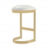 Manhattan Comfort Aura 28.54 in. White and Polished Brass Stainless Steel Bar Stool Back Angle