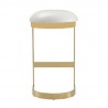 Manhattan Comfort Aura 28.54 in. White and Polished Brass Stainless Steel Bar Stool Front