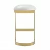 Manhattan Comfort Aura 28.54 in. White and Polished Brass Stainless Steel Bar Stool Front - Manhattan Comfort Aura 28.54 in. White and Polished Brass Stainless Steel Bar Stool Front