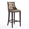 Manhattan Comfort Fifth Avenue 45 in. Bronze and Walnut Beech Wood Bar Stool Front Angle