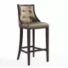 Manhattan Comfort Fifth Avenue 45 in. Bronze and Walnut Beech Wood Bar Stool Front Angle - Manhattan Comfort Fifth Avenue 45 in. Bronze and Walnut Beech Wood Bar Stool Front Angle